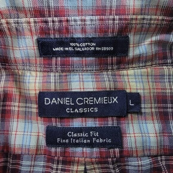 Daniel Cremieux Classics Plaid Button Down Shirt Men's Large Long Sleeve Cotton - Picture 2 of 12